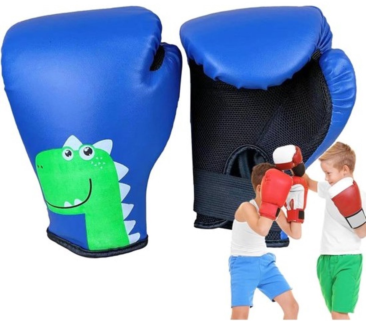 Kinder Bokshandschoenen - Jeugd Trainingshandschoenen - Kickboksen en Vechtsport - Verbeterde Polsbescherming - Leeftijd 3-8 Jaar - Blauw
