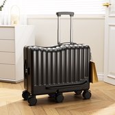 Deluxness® - Ride on Trolley - Kinderzitkoffer – Compacte Cabine 2-in-1 Koffer met Zitfunctie – 20 Inch – Ruime Openingscapaciteit – Handige Bagage met Meerdere Compartimenten - TSA-slot - Zwart