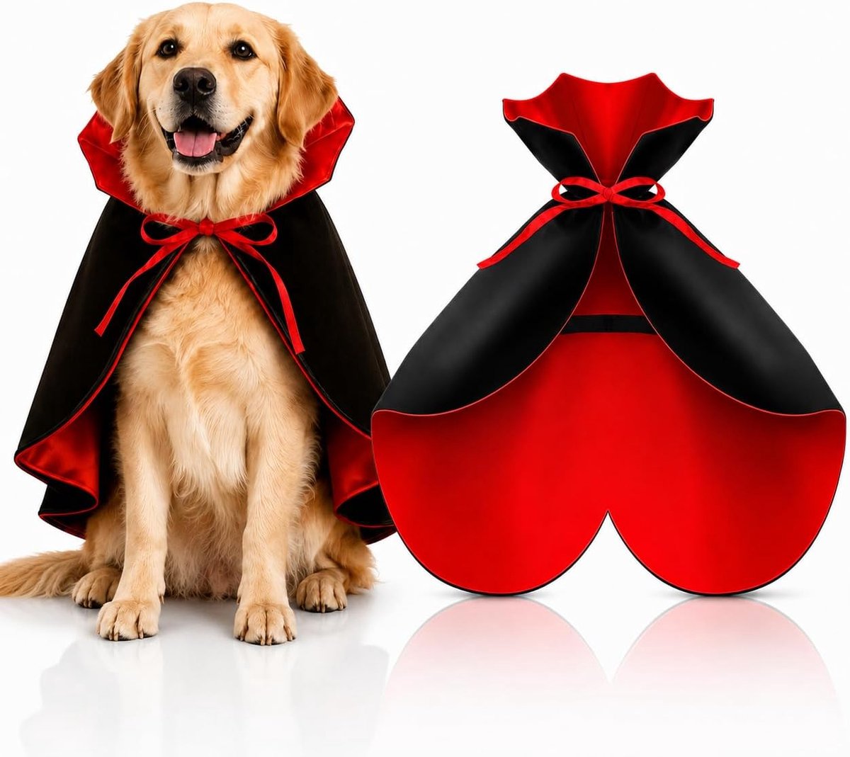 huisdierkostuum, vampiercape, L, zwart/rood, voor honden en