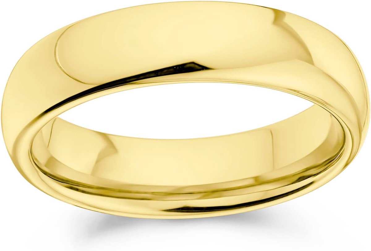 Jewelry Unisex Titanium Trouwring Ring Plain Eenvoudige Dome Ontwerp Comfort Fit voor Mannen en Vrouwen Gepolijst Zwart Zilver Rose Gold Tone 5MM Koppels Personaliseren