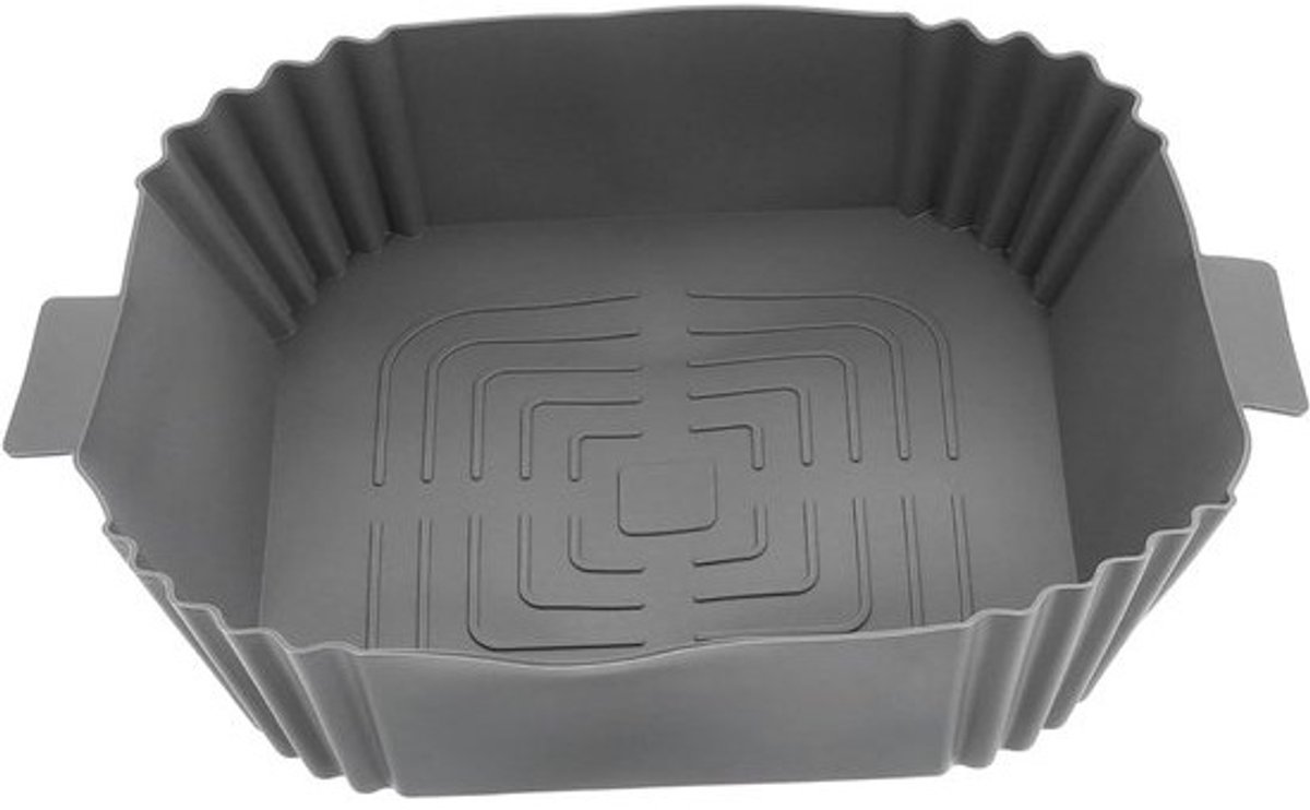 Airfryer Bakplaat - Siliconen Pad - Schoon Bakken - Antiaanbaklaag - 24x19.5x5 cm - Grijs