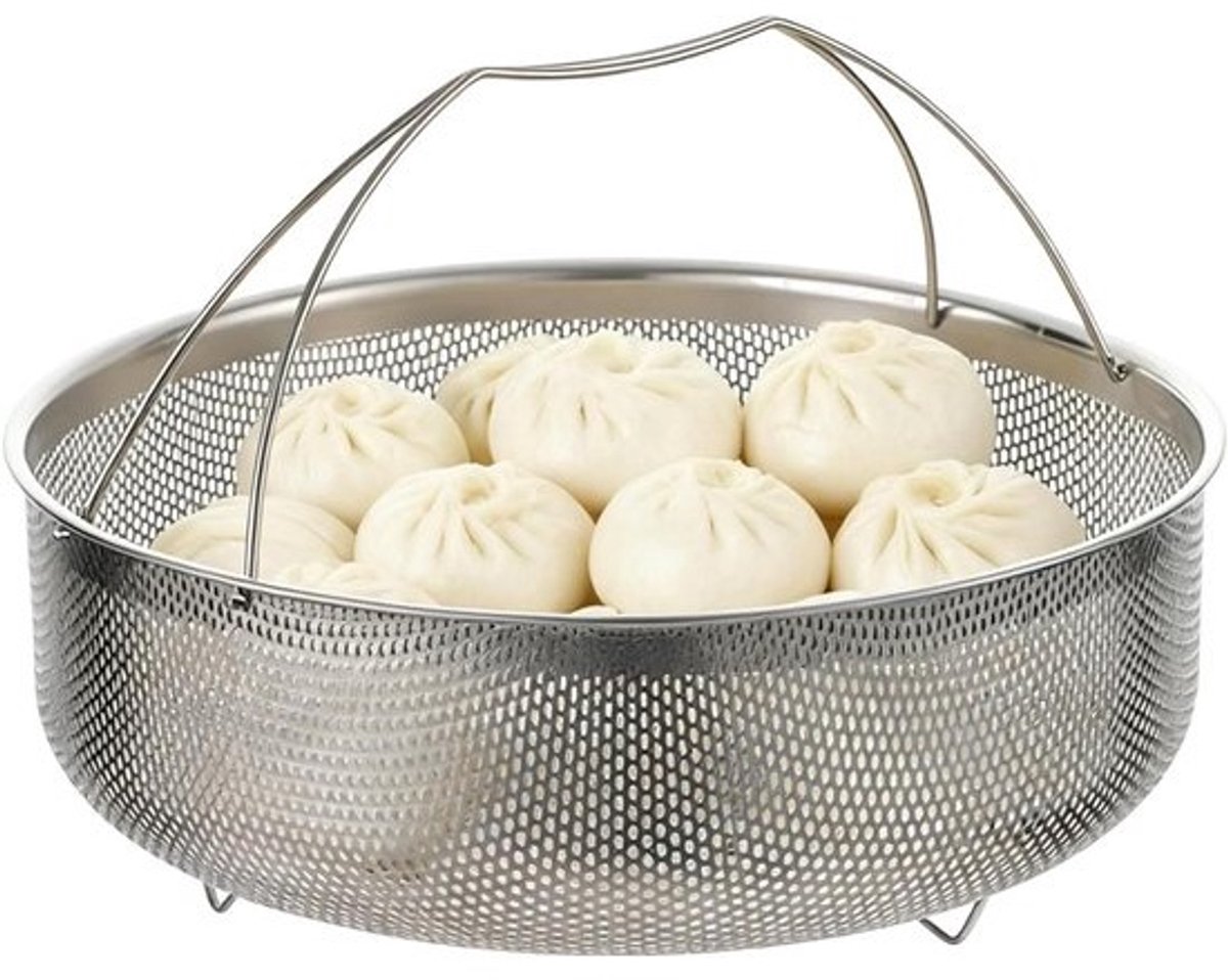 Stoommandjes Koken - Keuken Accessoires - Gezond Eten - Gelijkmatige Stoom - 21-24 cm - Zilverkleurig