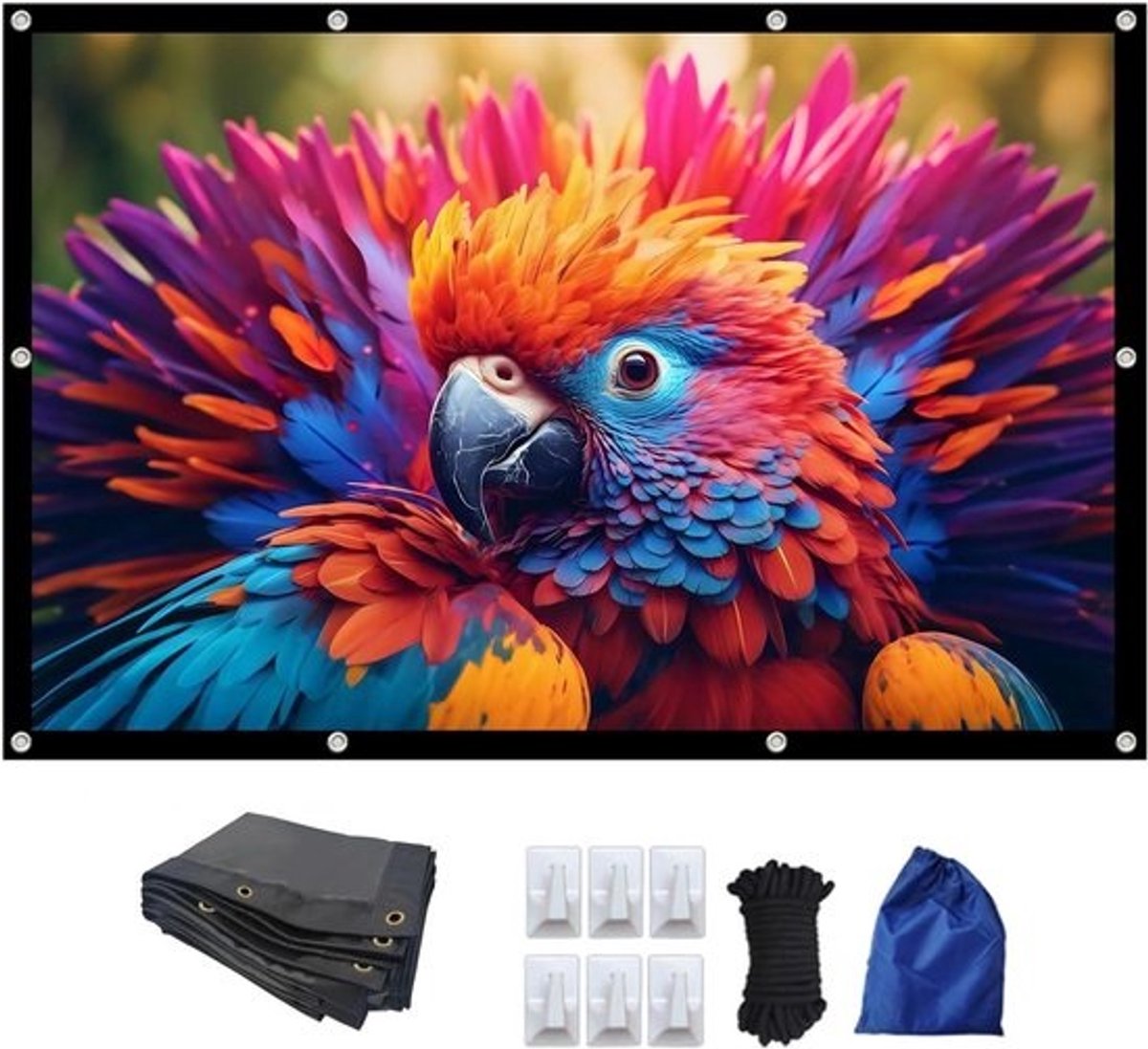 Projectiescherm - Beamer Scherm - Thuisbioscoop Creëren - Kreukvrij Materiaal - 60 inch - Wit