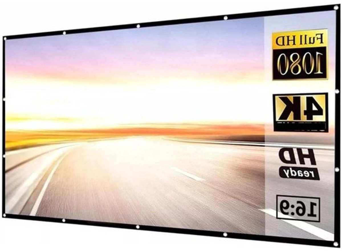 Projectiescherm - Buitenscherm Filmscherm - Thuisbioscoop Creëren - Opvouwbaar Draagbaar Ontwerp - 84 Inch - Wit