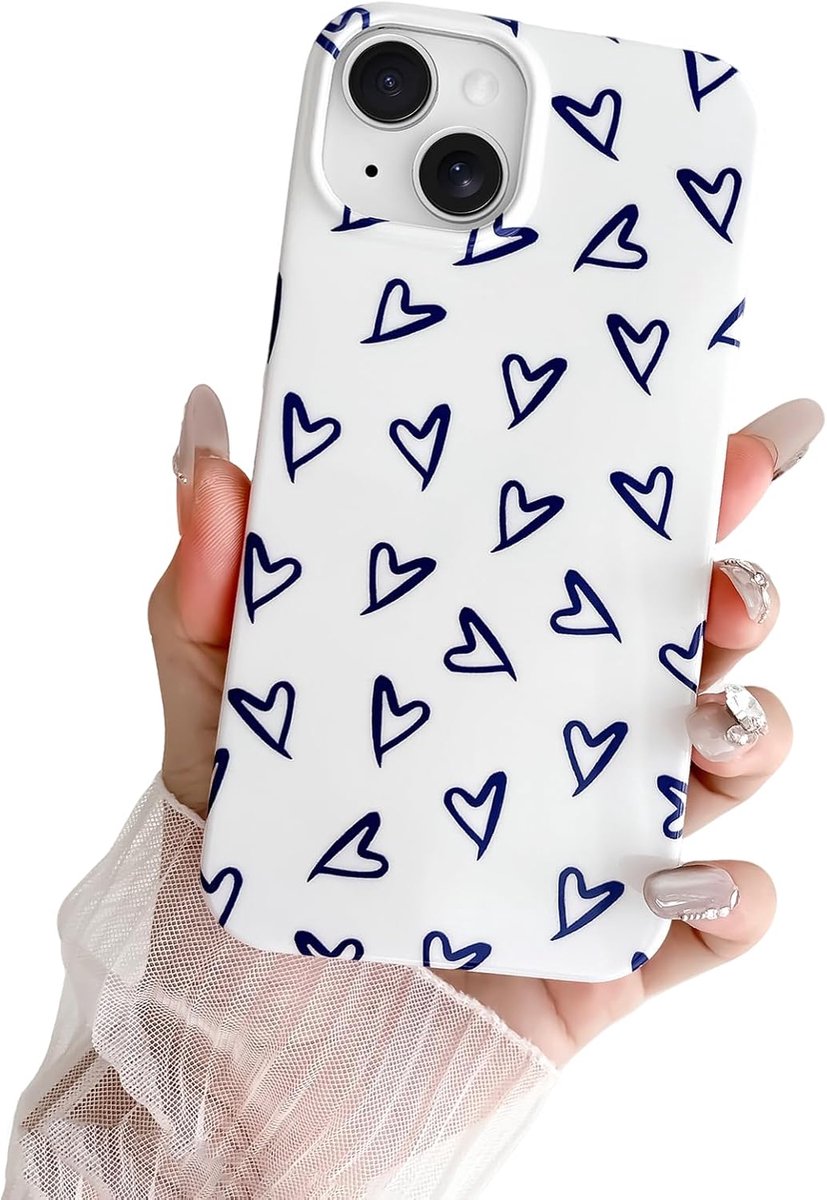 voor iPhone 14 hoesje Zacht TPU Slank schokbestendig telefoonhoesje voor vrouwen en meisjes, Mooi en stijlvol, Blauw