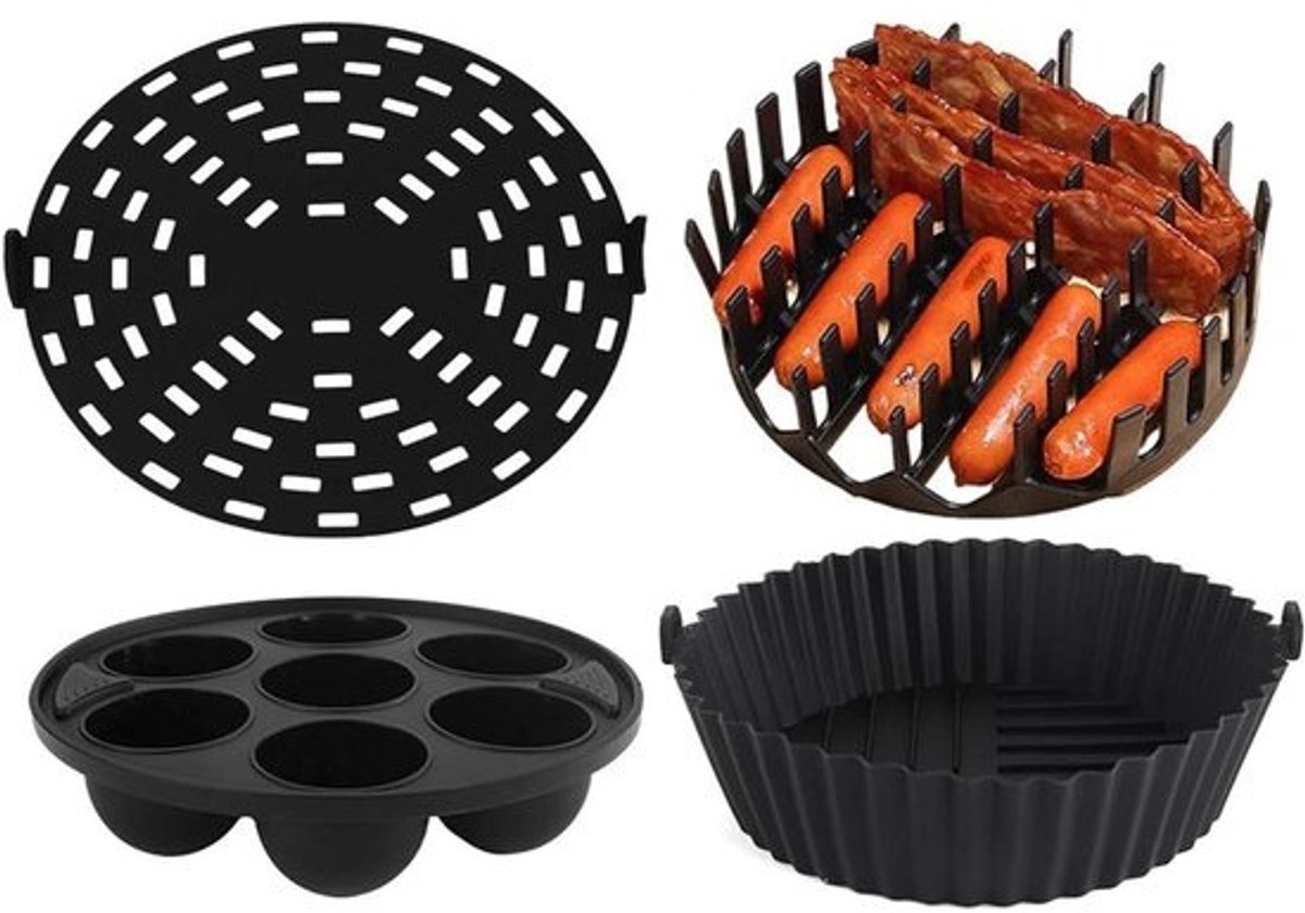 Air Fryer Liners Herbruikbaar - Air Fryer Basket Liner | Anti-aanbaklaag voor Koken Bakken Roosteren Oven Barbecue Thuis Camping Keuken