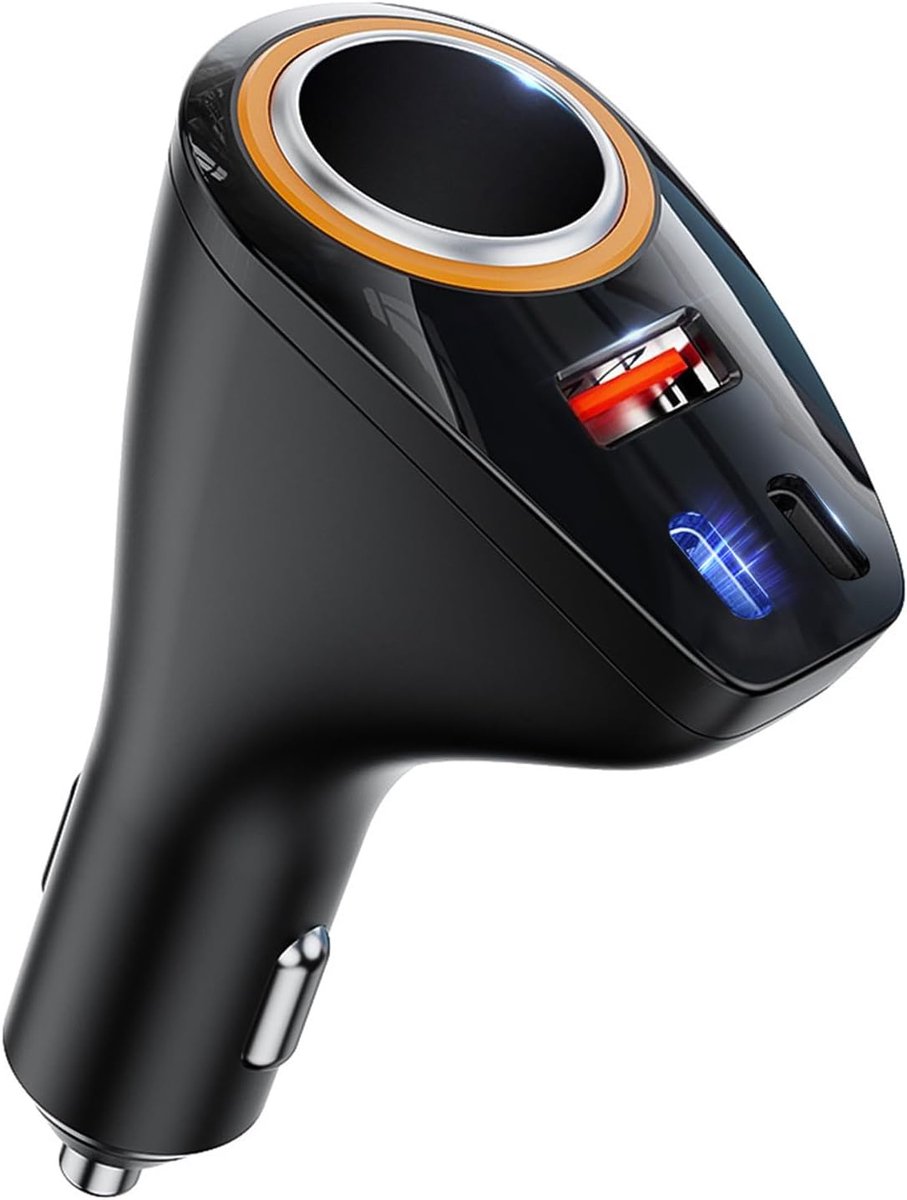 4-in-1 auto-oplader, dual PD30W + QC30W, sigarettenaansteker, USB-verdeler, 12 V, autolader, 170 W, snel opladen, mini-USB-adapter, stopcontact voor iPhone 17/Air/16/15 Pro Max, Samsung S25 GPS