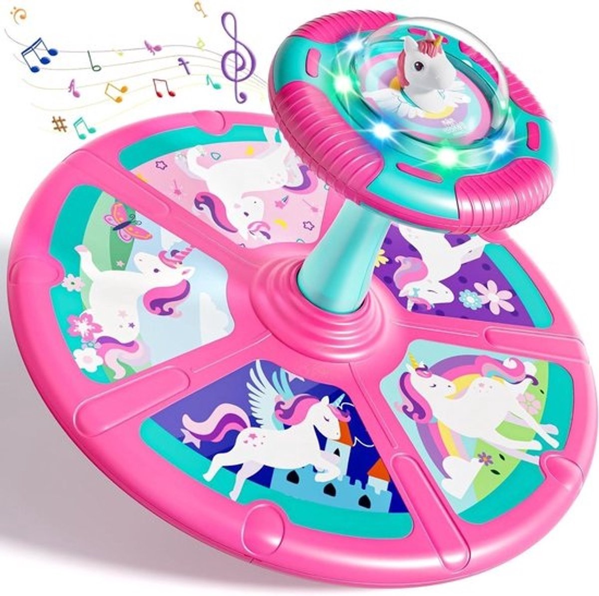 Draai Speelgoed - Kindertafel - Spelen en Leren - Eenhoorn Thema - 45 cm - Roze