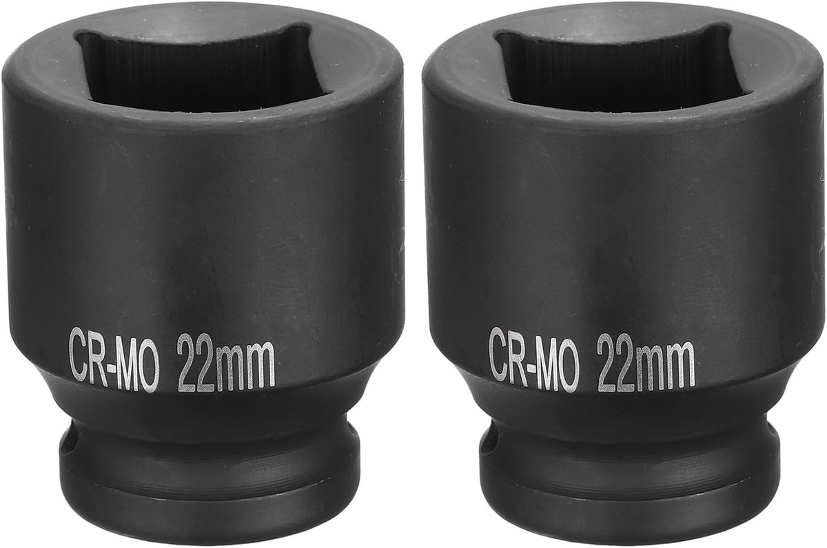 Vierkante dopsleutel 1/2 inch aandrijving 22 mm vierkante dopsleutel CR-MO zwarte standaard wielbus pneumatische bus voor autoreparaties, mechanisch onderhoud, huishoudelijk