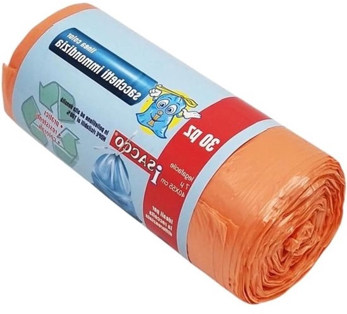 Afvalzakken - Vuilniszakken - Afval Scheiden - Recyclebaar Materiaal - 30 Stuks - Oranje