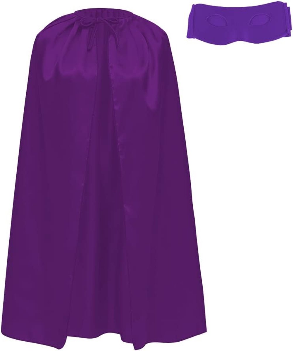 Superhelden-cape en oogmasker voor volwassenen, superheldencape, 140 cm lang, voor superman-kostuum, carnaval