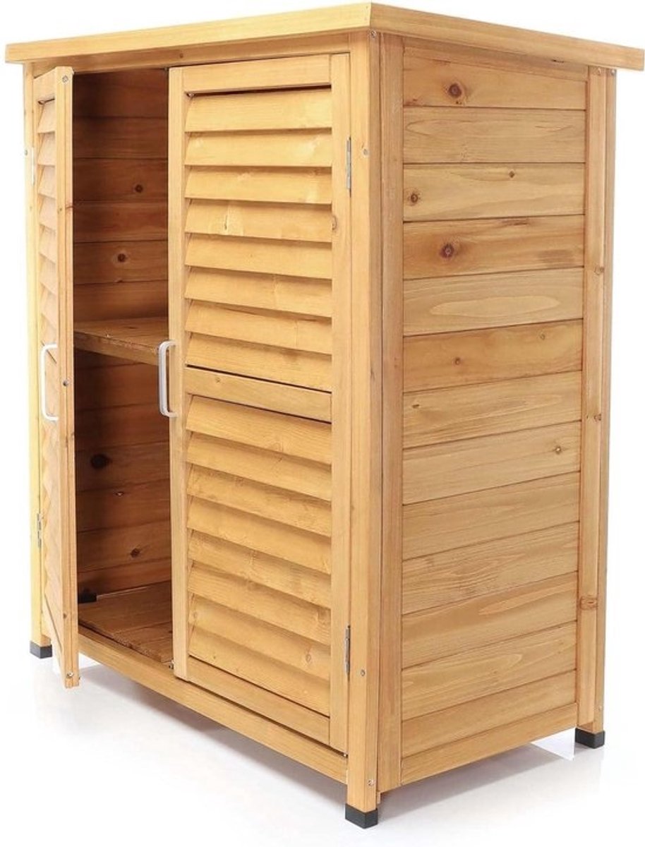 Tuinhuis opbergkast - Gereedschapsschuur buiten - Tuinspullen opbergen - Stabiel en milieuvriendelijk - 870x465x916 mm - Bruin