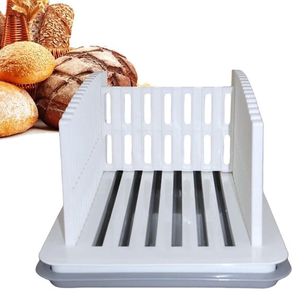 Broodsnijder - Keukenhulpmiddel - Zelf Brood Snijden - Opvouwbaar Instelbaar - 35x22x4.5cm
