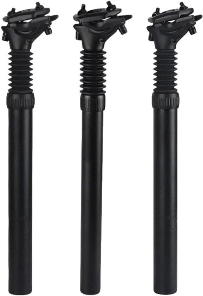 Fietszadelpen - Zadelstang - Comfortabel Fietsen - Schokdemper Techniek - 309 x 350 mm - Zwart