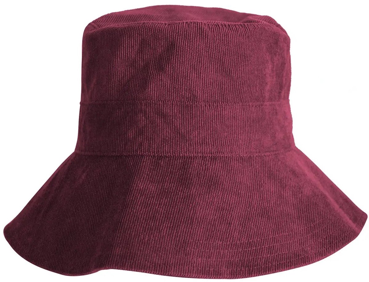 Bucket Hat Dames Winter - Vissershoed - Bucket Hoed Opvouwbaar UV – Gabi - Maat: L-XL: 61 cm - Rood