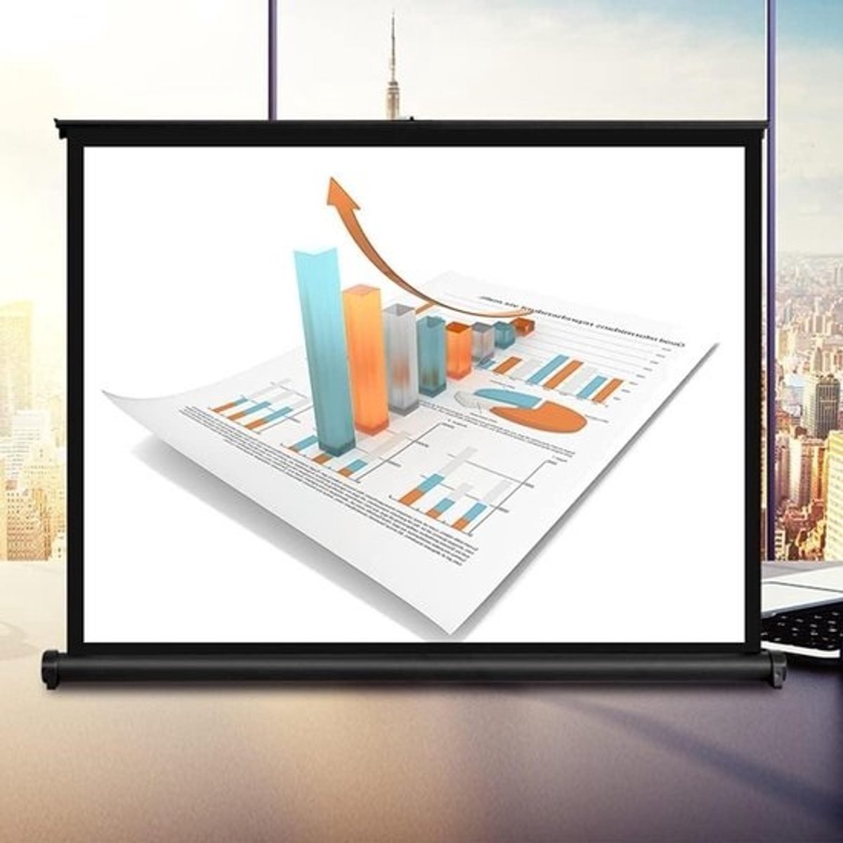Projectiescherm Bureau - Draagbaar Filmscherm - Thuisbioscoop Presentaties - Wit Glasvezelmateriaal - 40 inch - Wit