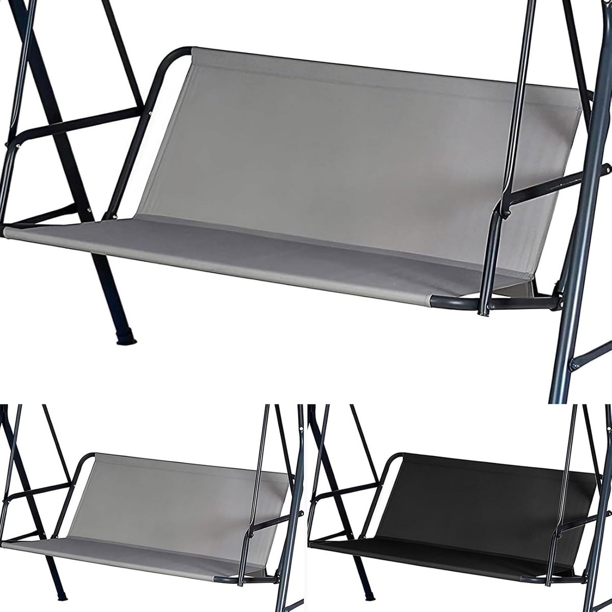 Zithoes voor schommelbank, tuinschommelhoes, 900D Oxford, waterdicht, scheurvast, vervangende zitting voor 2 en 3-zits, weerbestendig, uv-bestendig, eenvoudig, tuin, balkon, terras, 115 x 48 x 48 cm