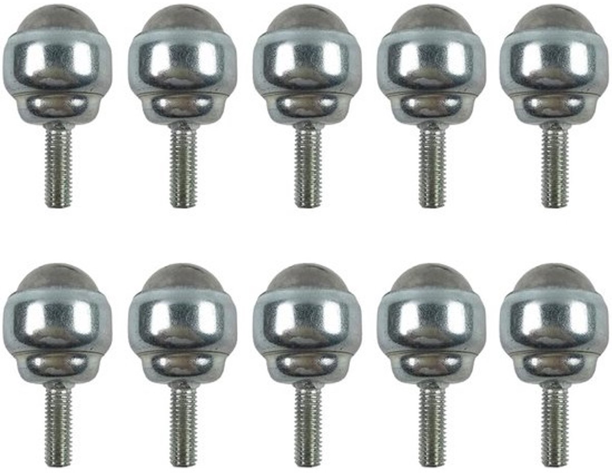 10Pcs Draaibare Kogelwielen Koolstofstaal Bull'S Eye Stuurpen Wielen Met M5 DraadstangMini Universeel Kogellagerwiel Voor Meubels Kabinet (Stalen Bal)