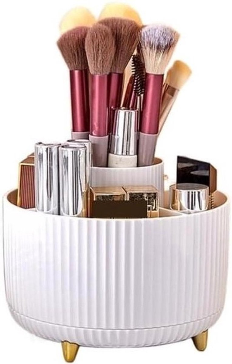 Make-up Organizer - Cosmetica Opberger - Bureau Organiseren - Draaibaar Ontwerp - 10x10x10 mm - Wit