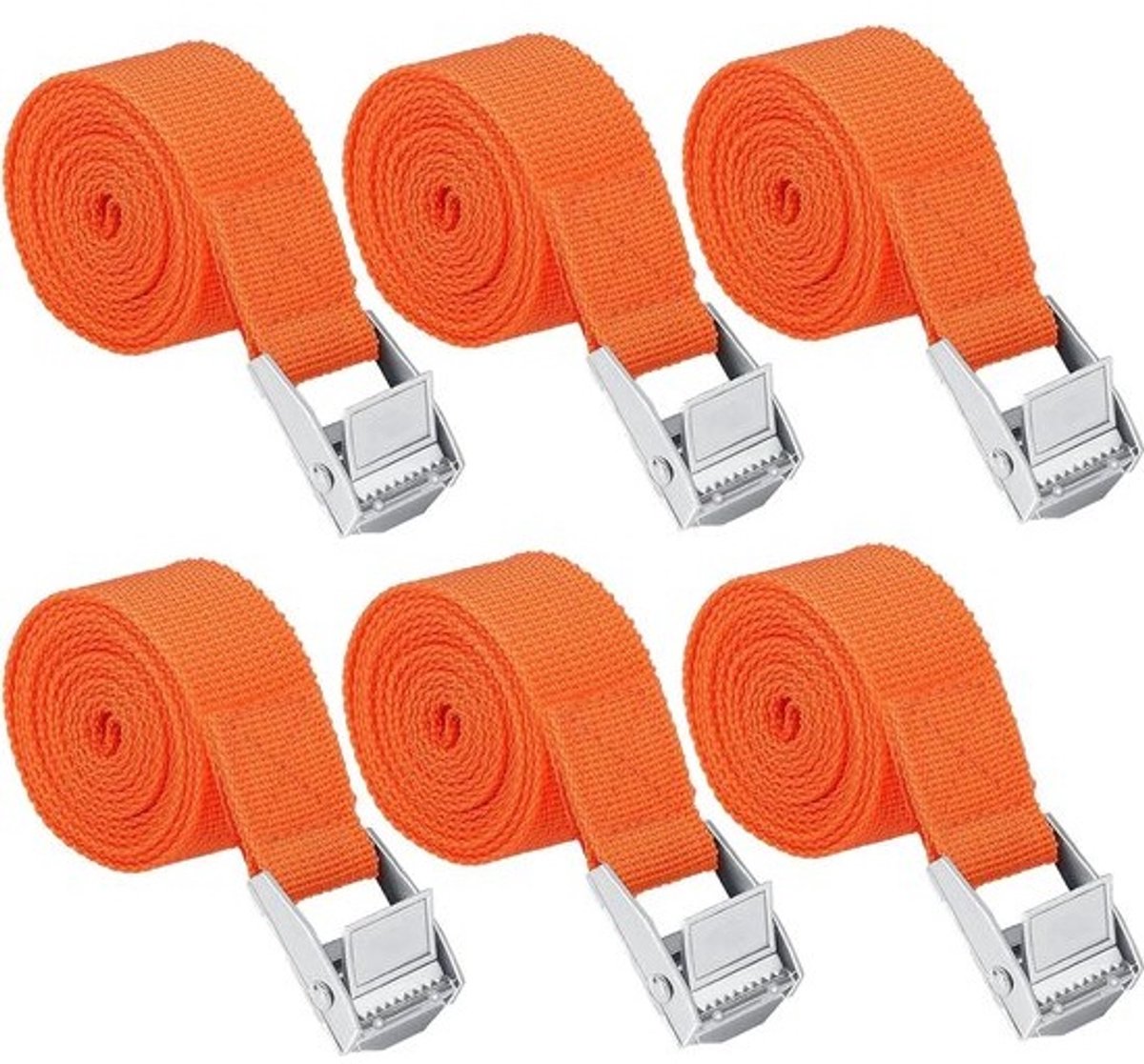 Verstelbare spanbanden van 50 cm - Roestvrije sjorbanden met klemsluiting - Bevestigingsriemen voor fietsendrager en transport Spanbanden met ratel