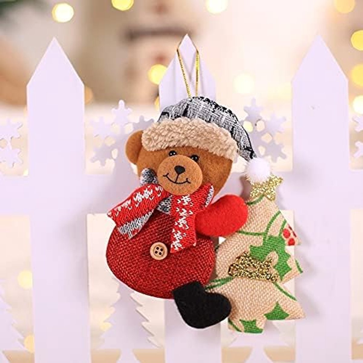 Kunstkerstboom Nieuwjaar schattige Santa Claus sneeuwpop poppen kerstboom decoratie for thuis Xmas elf Navidad kinderen cadeau Merry Christmas Decor (Color : JOY bear)