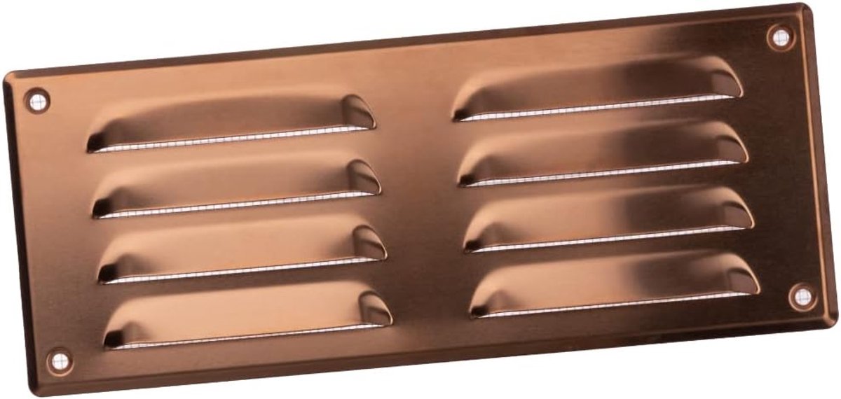 260 x 105 mm ventilatierooster met muggennet, ventilatierooster van metaal, koper