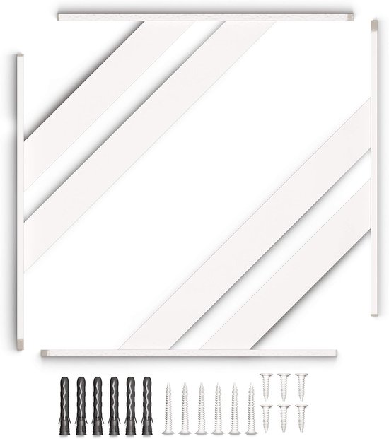 Wandconsoles 2 stuks FSHR 240x240 mm van aluminium - wandbeugel voor legplank - wit - modern design — afbeelding 3