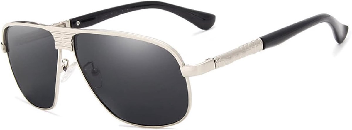 Klassieke Retro Gepolariseerde Zonnebril Mannen Coating Zwart Rijden Zonnebril Vierkante Brillen Mannelijke Brillen - ZILVER GRIJS