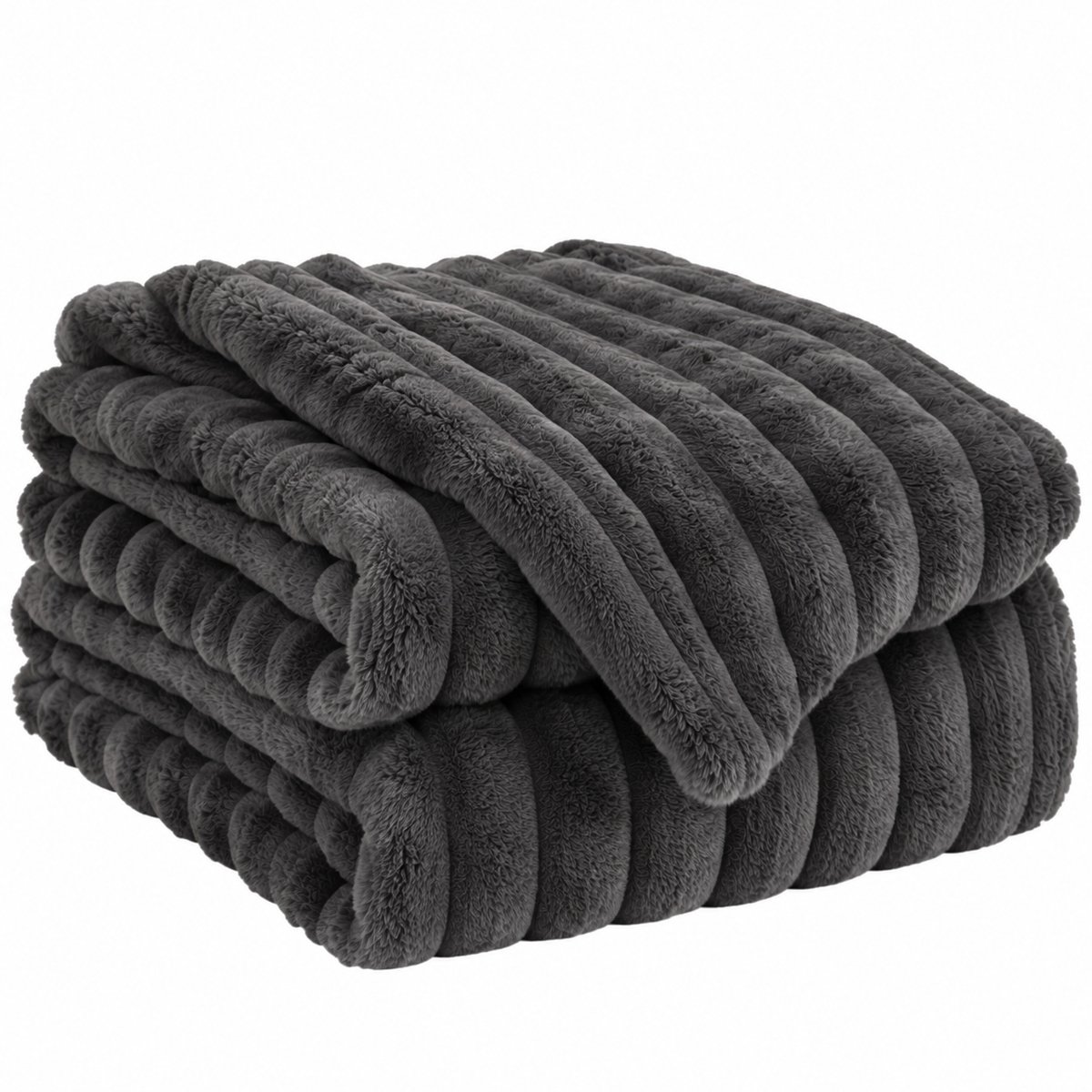 Nina’s Giftshop® Fleece Deken 150x200 cm – Fleece Plaid – Zachte Fleecedeken – Antraciet – Warme Deken – Woondeken – Plaid voor Bank & Bed – Kerstcadeau
