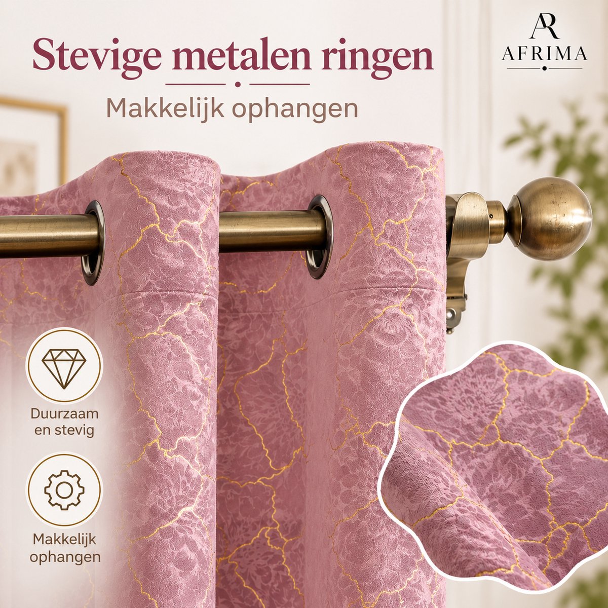 Fluwelen Verduisterende Gordijnen Set 2 Stuks 117x137 cm Roze