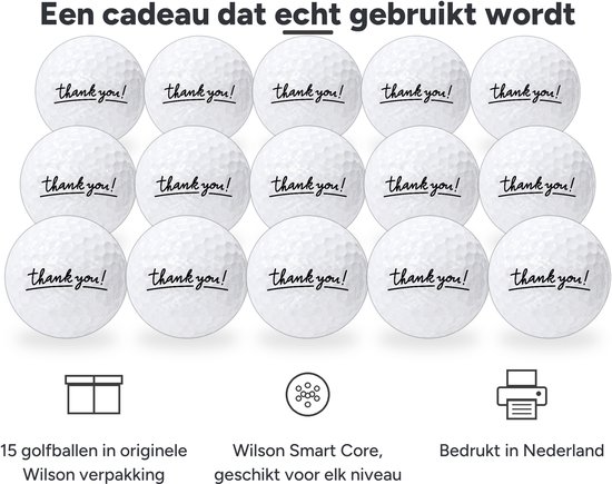 Golfballen Thanks - Bedankt Golf Cadeau - 15 stuks - Wilson van Wilson — afbeelding 2