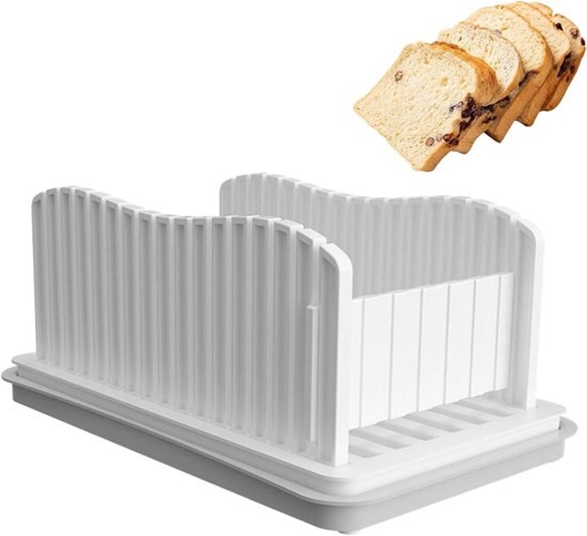 Broodsnijder - Sandwichmaker - Brood snijden - Opvouwbaar ontwerp - 35x22x6 cm - Wit