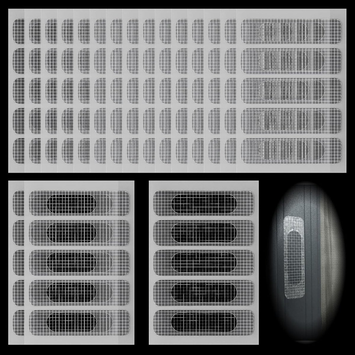 Complete Reparatieset voor Vliegenhorren - 200 Stuks Insectennet met Lijm voor Ramen en Deuren, Grijs