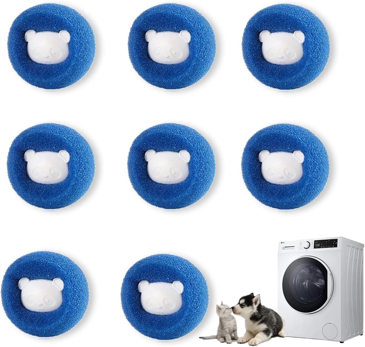 wasmachine, haarvanger, spons, herbruikbaar, voor haarloze was, ideaal in wasmachine en wasruimte voor kleding en textiel