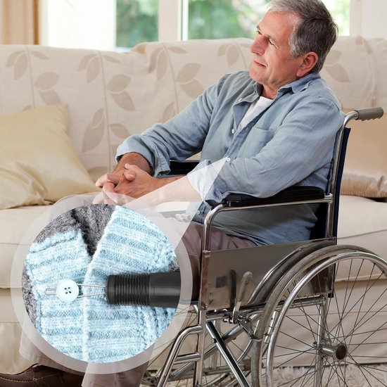 2 x broekriem, penopener, knopopener en ritsopener, senioren, hulpmiddel voor artrose Parkinson, hulpmiddel, hulpmiddel voor gehandicapten — afbeelding 3