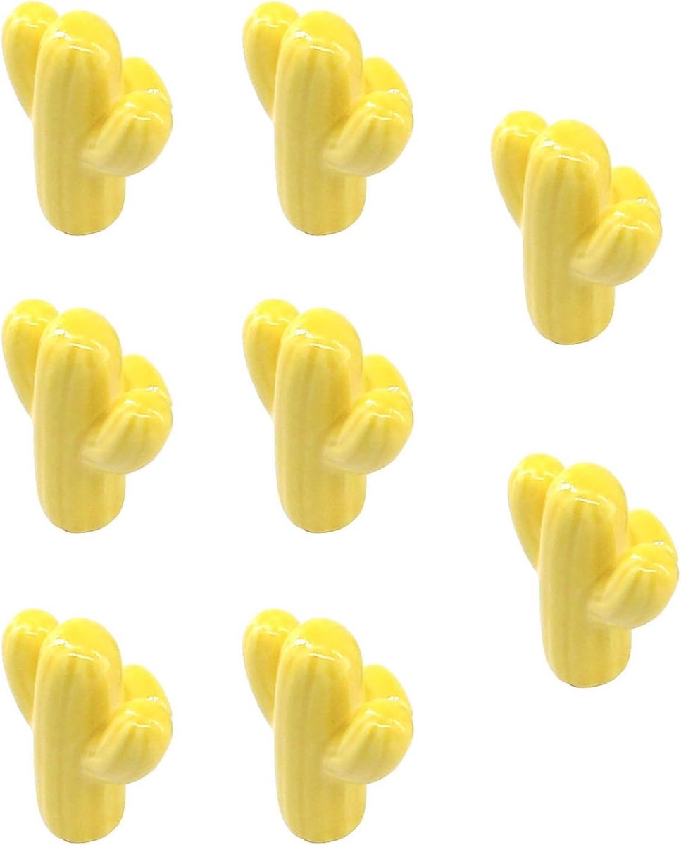 Pack van 8 gele cactus vormige keramische lade knoppen met zinklegering basiskast trekt dressoir garderobe handgrepen