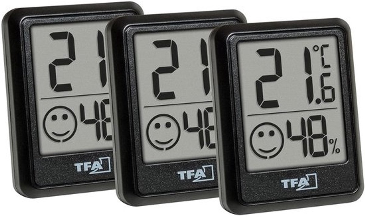 Set van 3 Digitale Thermo-Hygrometers voor Binnenklimaat Meting