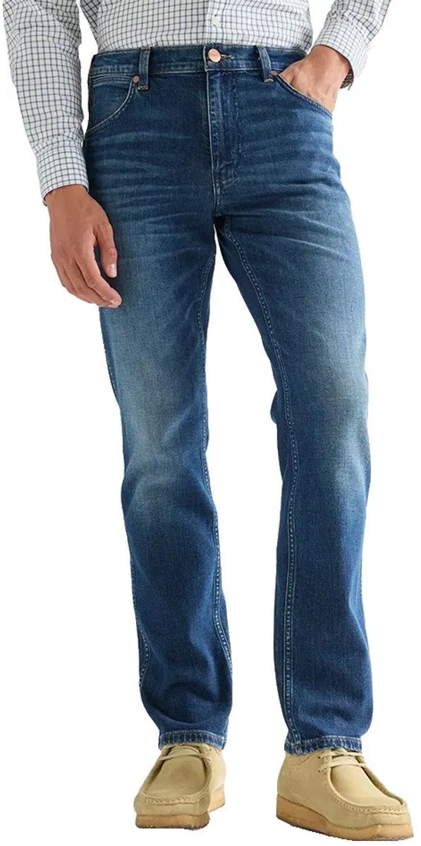 Wrangler 112377800 Greensboro Regular Fit Spijkerbroek 42 32 Man Blauw