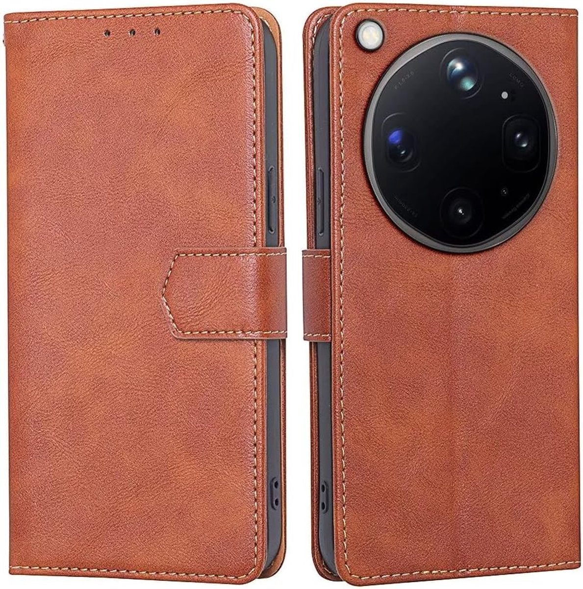 Portemonnee-telefoonhoesje voor OPPO Find X9 Ultra (6,81 inch), PU-lederen flip case, RFID-blokkering, magnetische beschermhoes - bruin