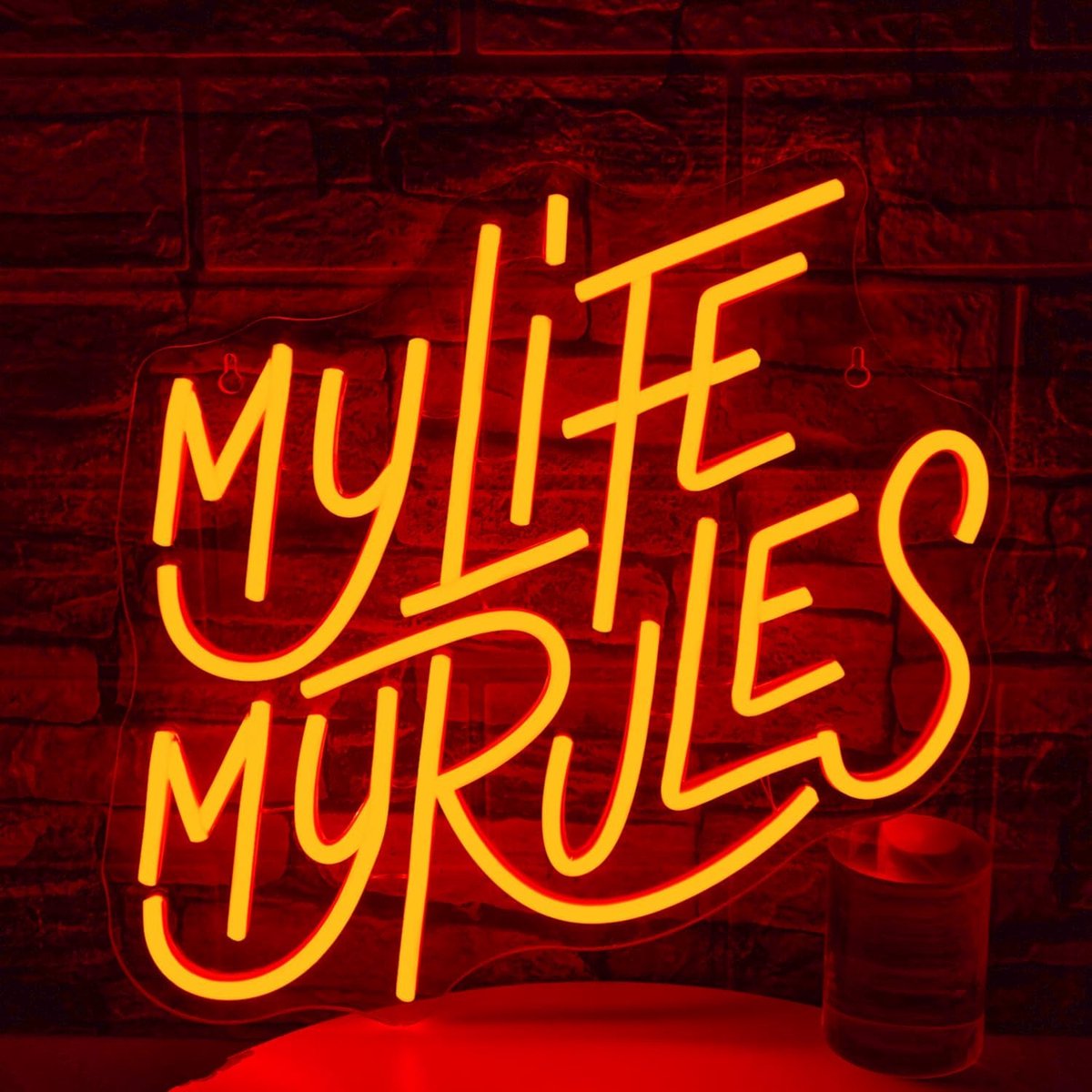 Sign My Life My Rules Dimbare Neon Signs voor Muur LED Letter Neon Lights Sign voor Thuis Bar Bruiloft Man Cave Beer Cafe Bistro Club Party Decor Meisje Gift