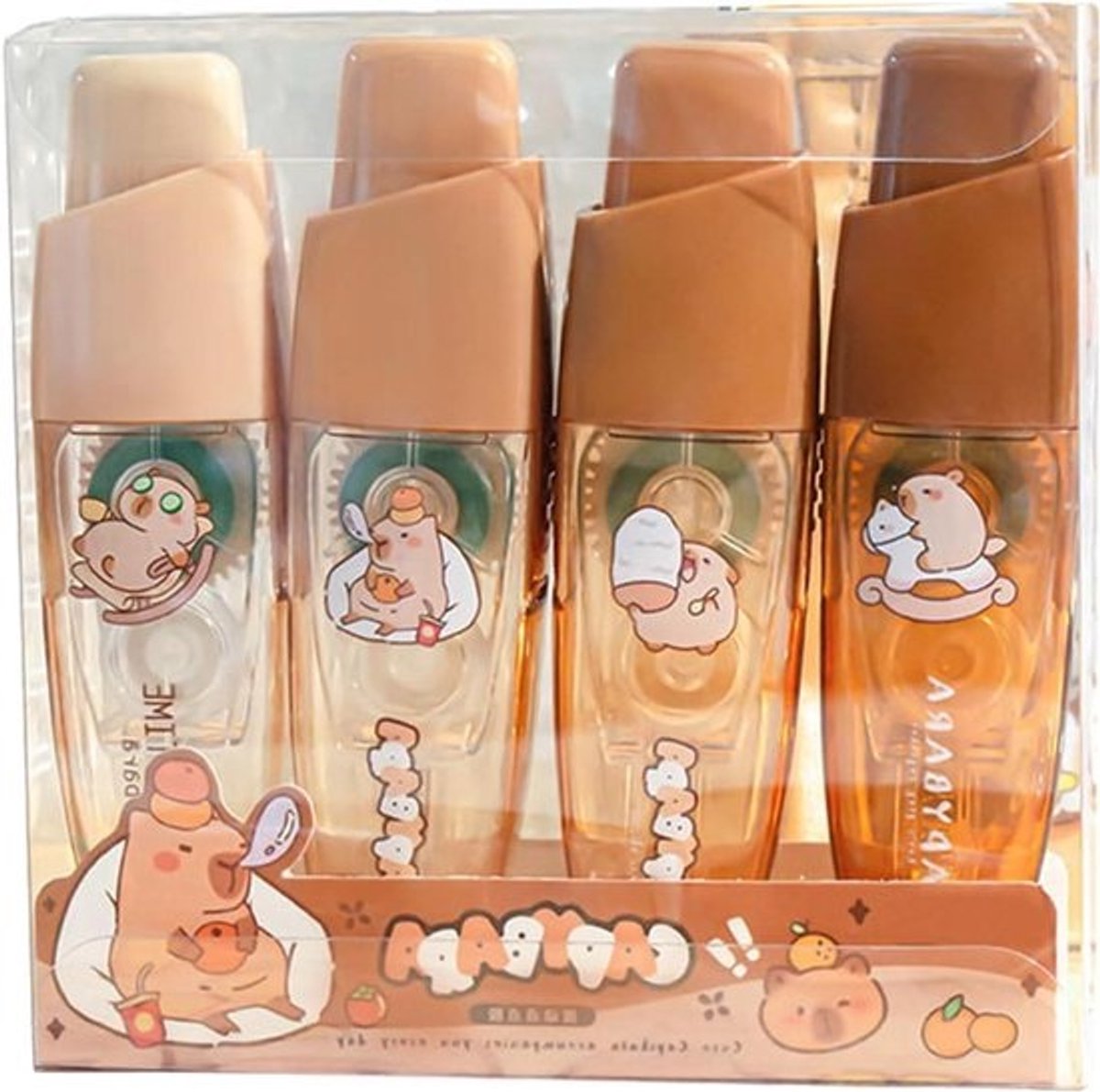 Dubbelzijdige tape pen - Lijmroller loper - Scrapbooking en knutselen - Snelle en betrouwbare hechting - 4 stuks - Wit