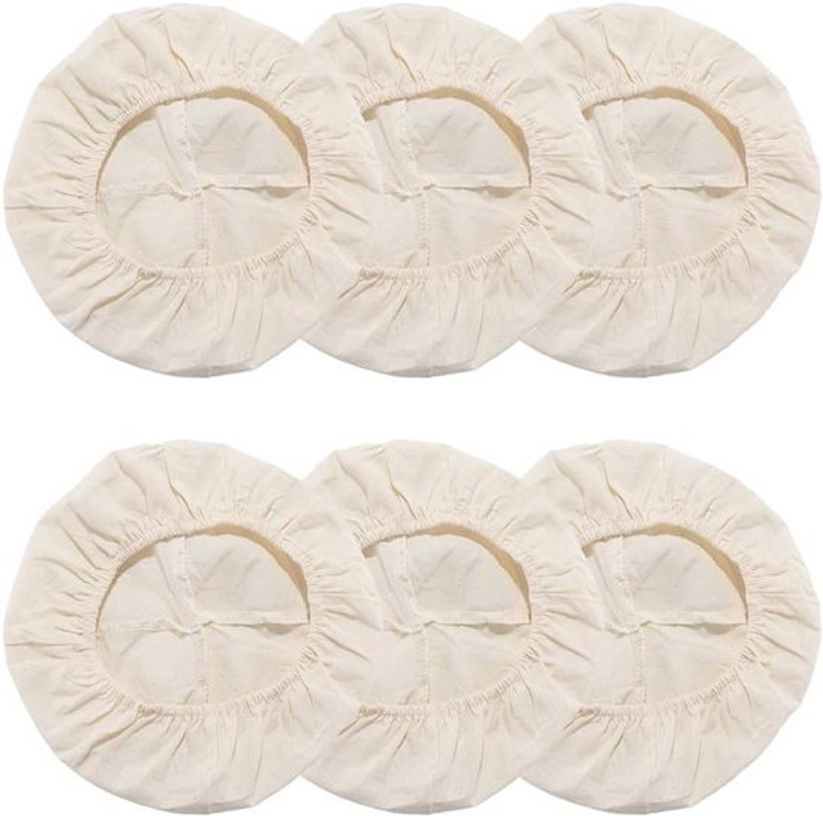 6x Groot Rond Broodvorm Doek Voor Sourdough Bakken - Natuurlijk Linnen Voor Hefmand