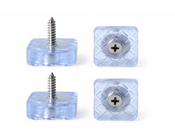 FSW-Products Rubberen Voetjes Transparant - 4 Stuks - 22 x 22 mm - Zelfklevende Meubelvoetjes - Anti Slip - Trillingsdempers - Beschermvoetjes voor Meubels, Apparaten en Accessoires