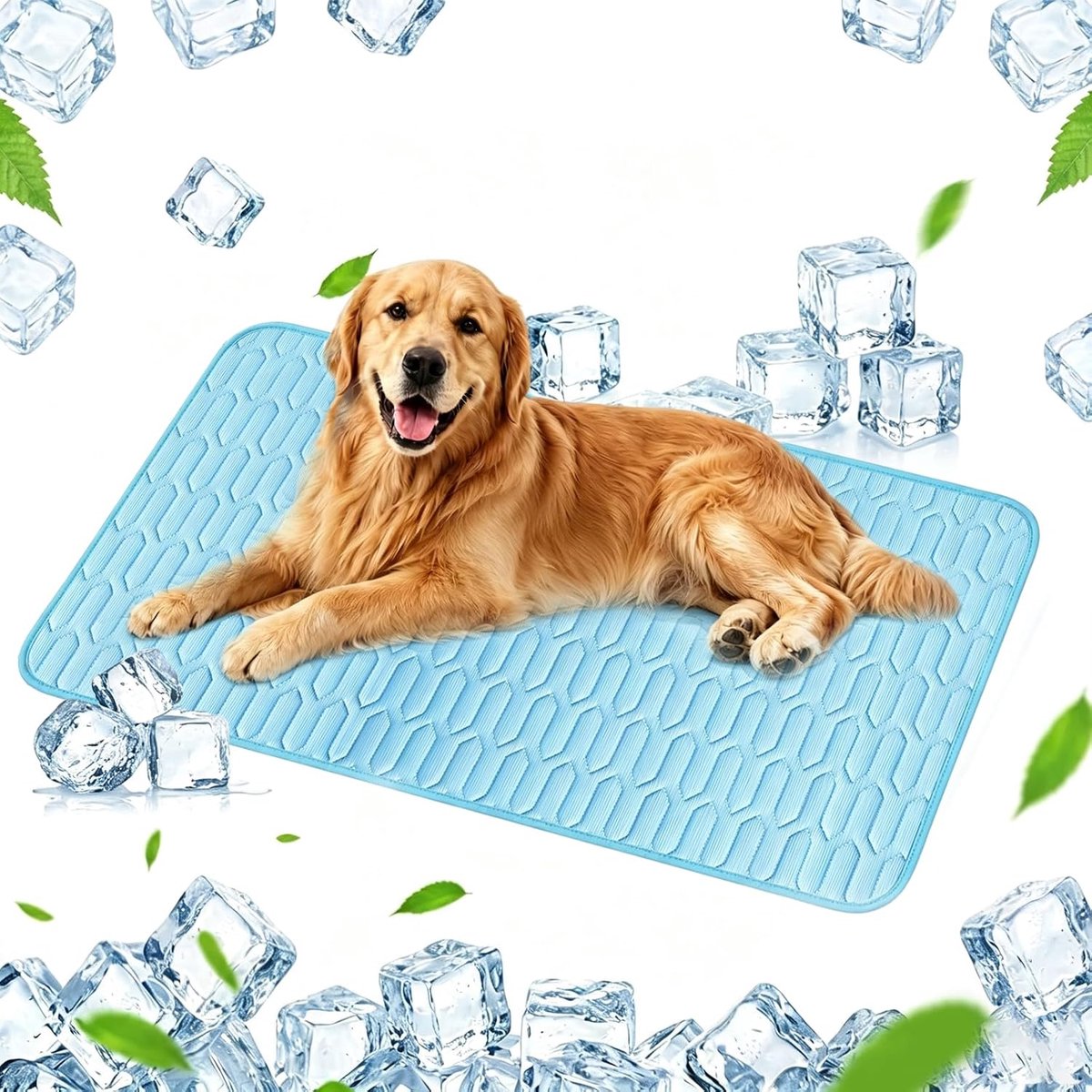 hond en kat, zelfkoelend, wasbaar en antislip, ijszijde koeldeken voor auto, bank en tuin, krasbestendige hondenkoelmat zonder gel (70 x 100 cm)