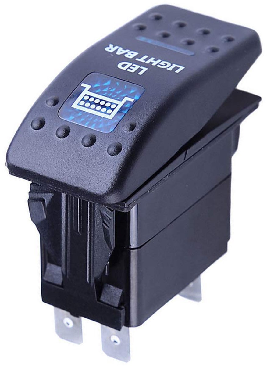 12V 20A Tuimelschakelaar Blauw LED-licht Schakelaar AAN/UIT Wipschakelaar Bediening Drukschakelaar Auto Vrachtwagen Boot Dashboard 5Pin Waterbestendig Bar Light