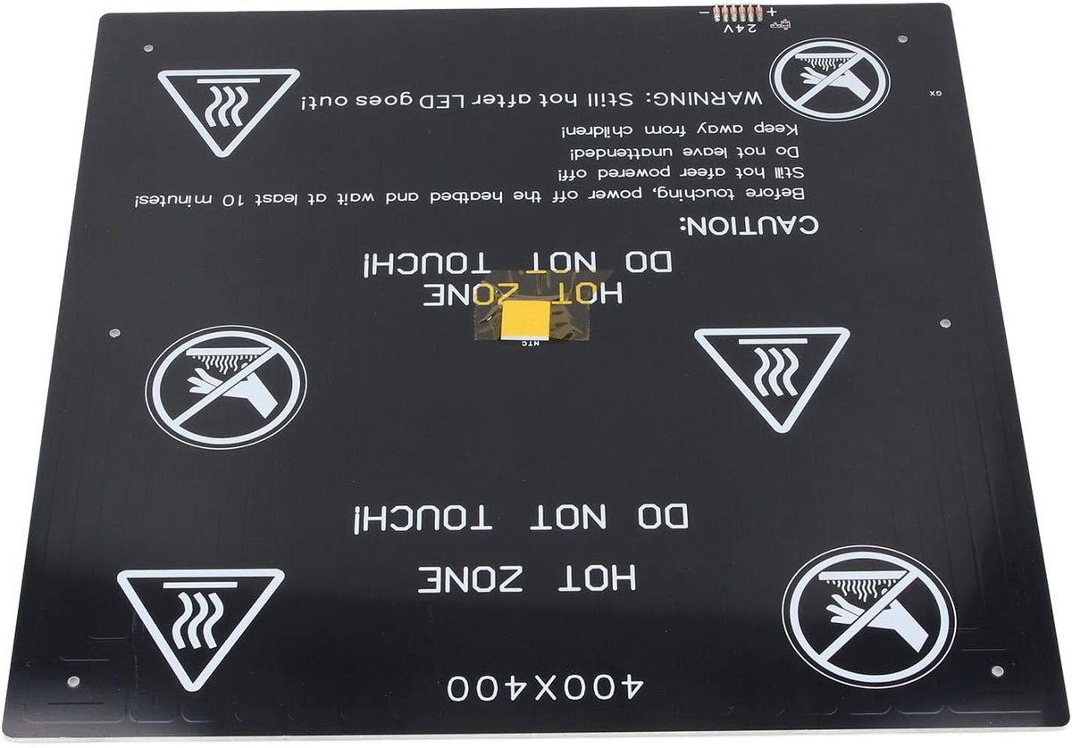 400x400 Mm 3D-printer Verwarmd Bedkit 3D-printer Verwarmd Bedkit 24V 280W 2Ω Aluminium Warmtebedkit 400x400mm Aluminiumlegering Verwarmingsbedkit op Hoge Temperatuur