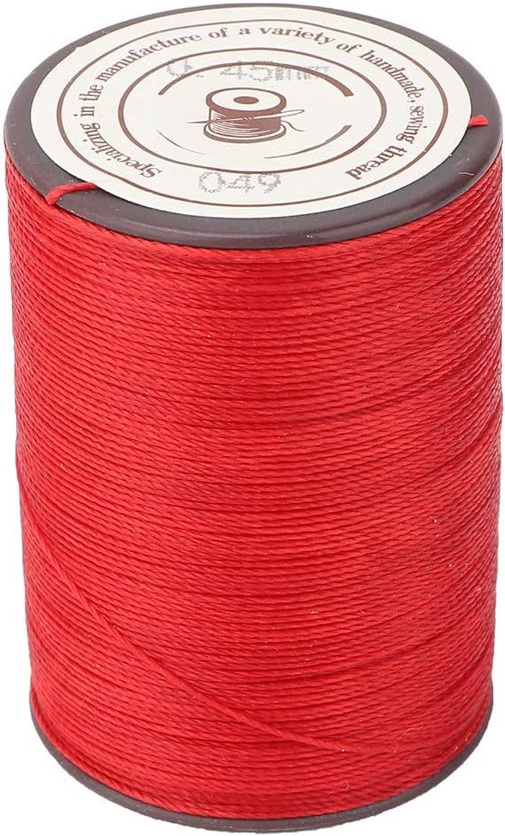 Naaien Waxkoord, Gewaxte Draad Voor Schoenreparatie Boekbinden Craft DIY Flat String Polyester Stitching Projecten Coated Heavy Duty Polyeste Armbanden Book Binding Handcraft Round(Rood)
