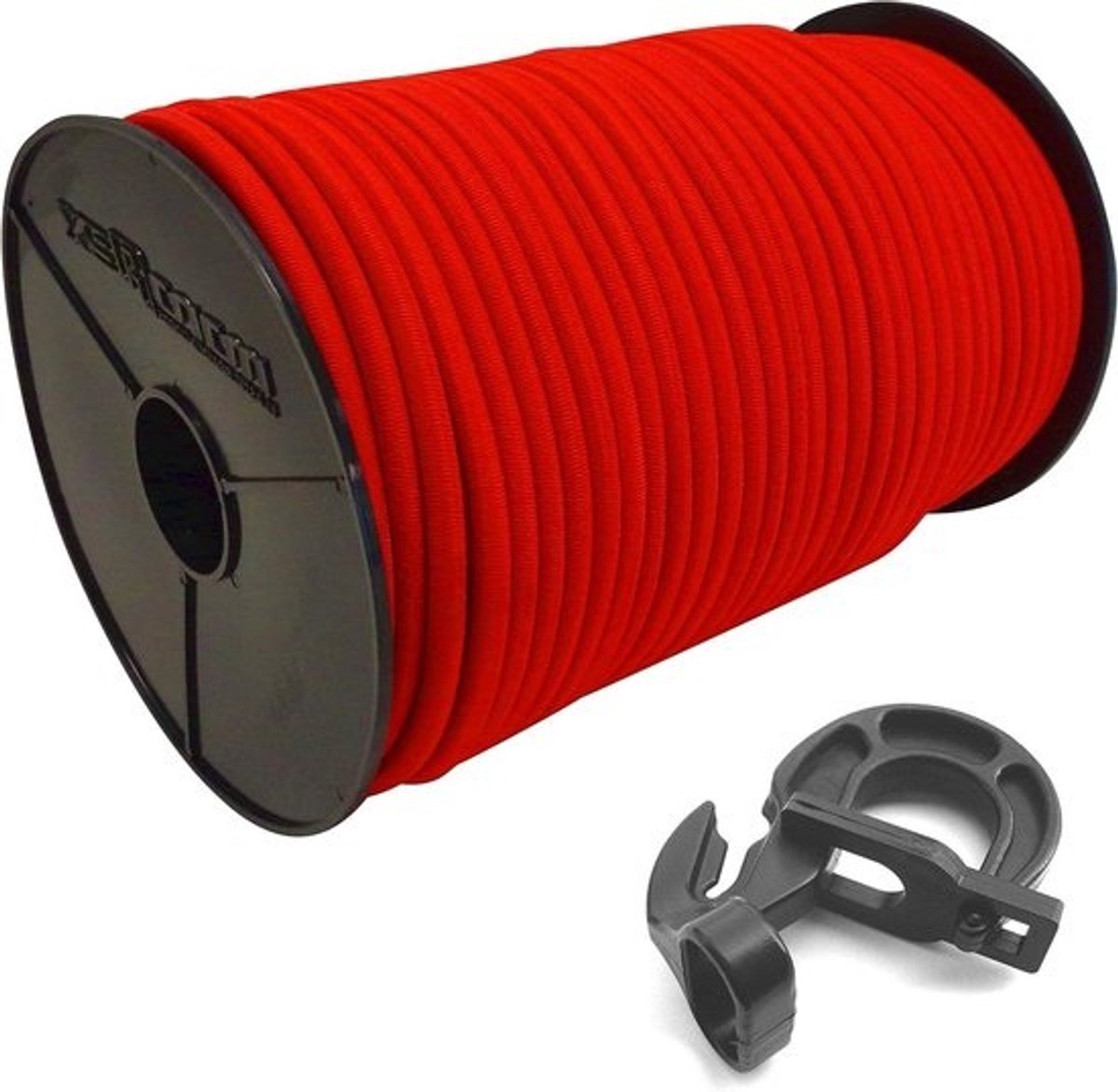 Expander touw - Rubberen koord - Zeilen bevestigen - UV-bestendig en weerbestendig - 30 meter - Rood met haken