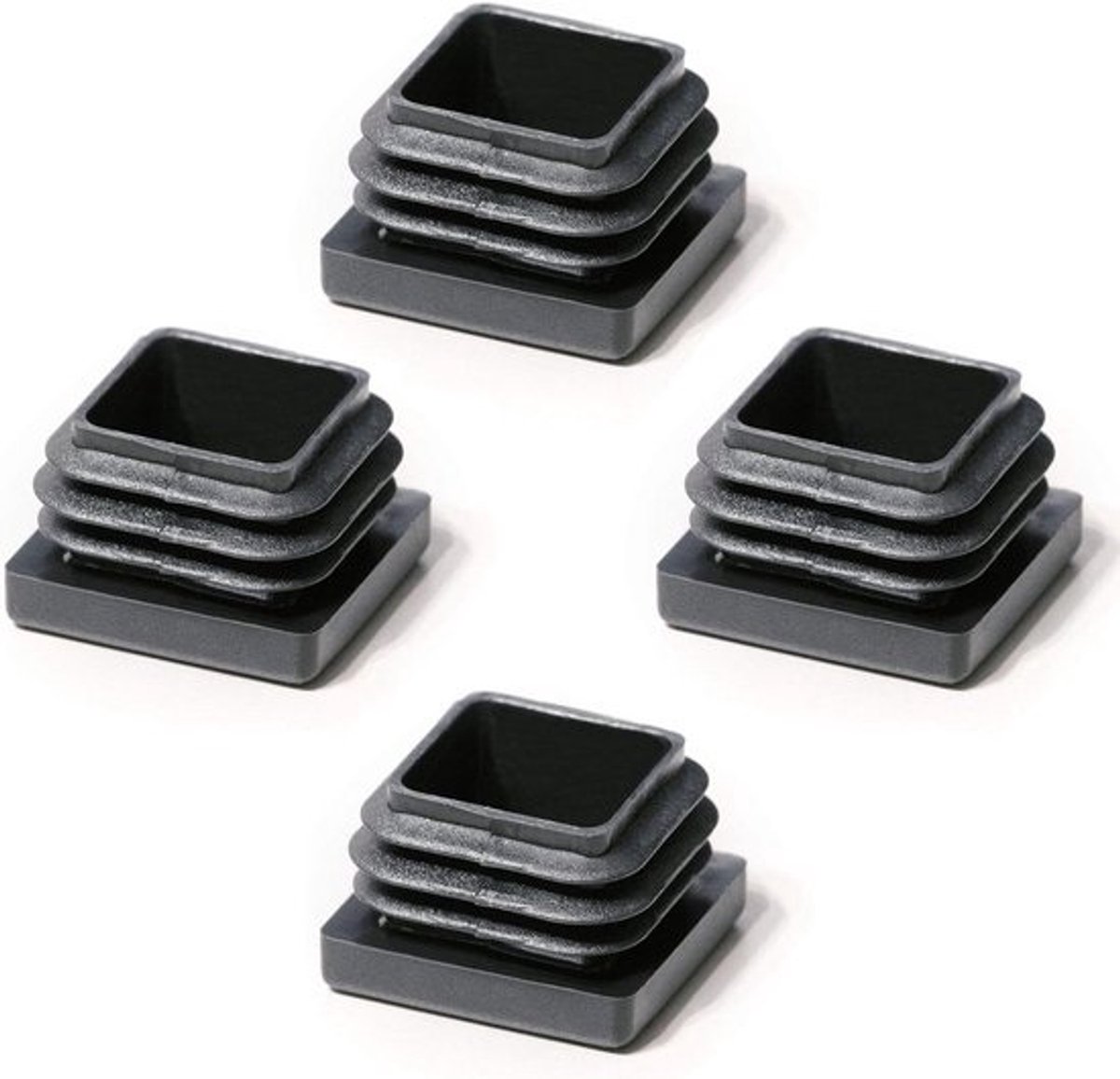 Lamellenpluggen Vierkant - Buisdoppen - Meubels Beschermen - Hoge Kwaliteit Kunststof - 18x18 mm - Zwart
