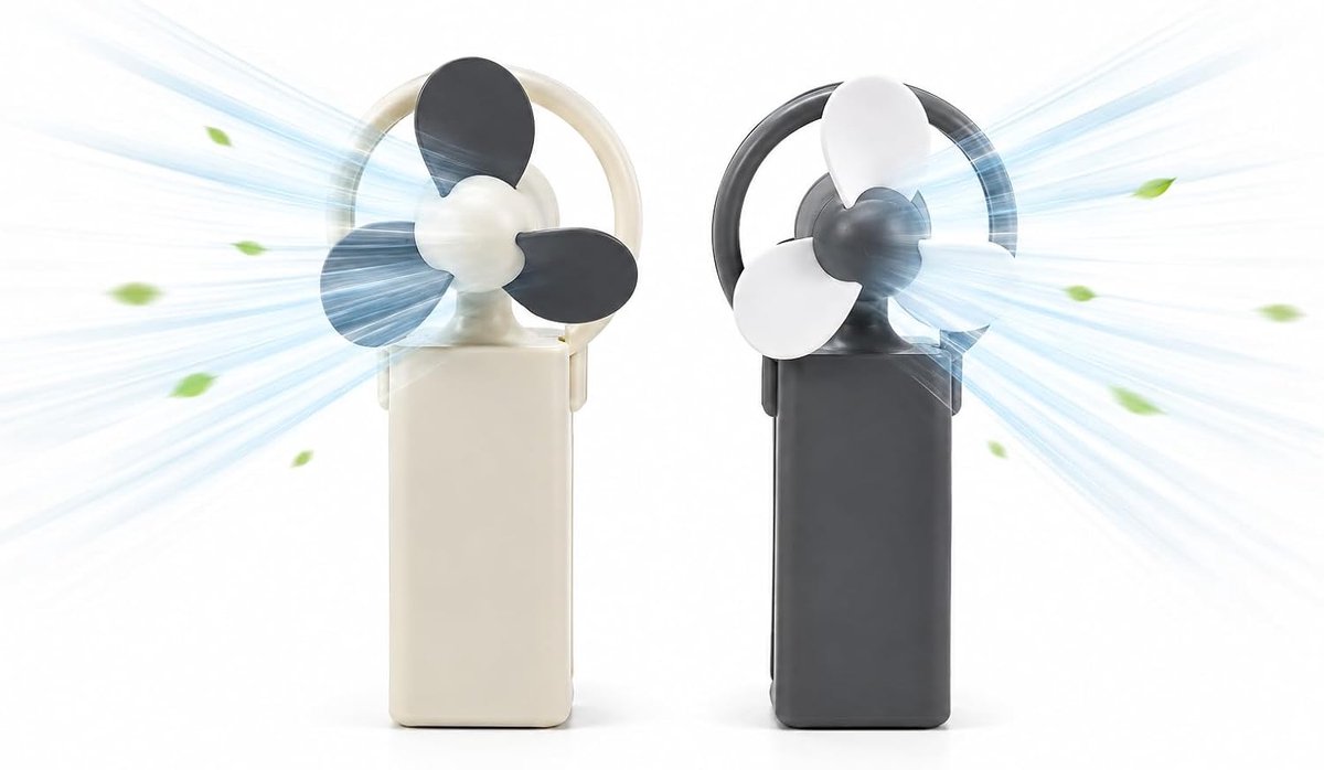 Power Handventilator, draagbare zakventilator voor trein, bus, kantoor, mobiele mini-airconditioner, mini-ventilator, nekventilator, U-baan, tram